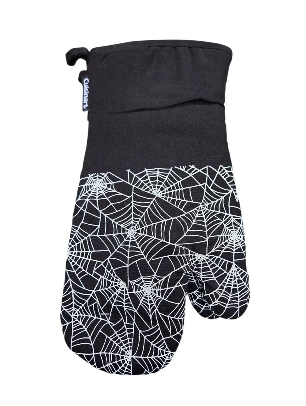 Cuisinart Black and White Spiderweb Silicone Oven Mitts - 2 Pack Halloween